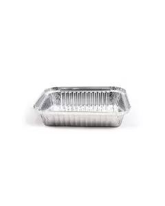 Recipiente de aluminio rectangular resistente para comida para llevar