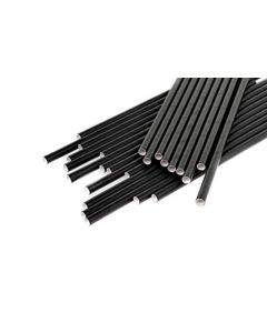 Canutillos de cartón negro eco-friendly para cócteles en vaso corto - Paquete de 30 unidades