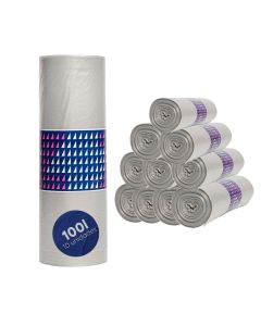 Bolsas de Basura Transparentes 100L | Alta Resistencia y Tamaño Ideal | 85x105 cm | 10 Servicios