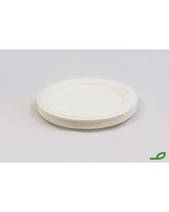 Plato de caña de azúcar biodegradable y compostable de 22 cm - Greenbú