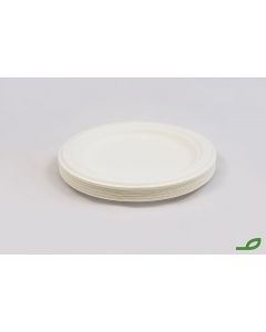 Plato de caña de azúcar biodegradable y compostable de 22 cm - Greenbú