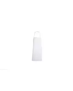 Delantal de tela blanco con peto y bolsillos centrales - Ideal para la protección en la manipulación de alimentos o servicios de mesas