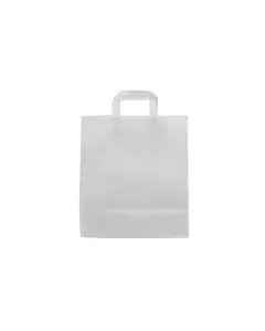 Bolsa Papel Blanca con Asas Planas 24+10x31cm