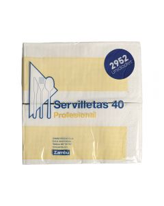 Servilletas de Papel Comedor Blancas 40cm 2 Capas Doblado Americano 3/4