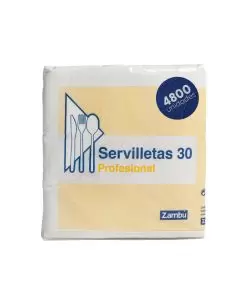 Servilletas de Papel Blancas 30x30 | 1 Capa Ideal para Catering y Emplatado | 4800 Servicios