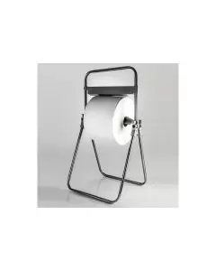 Porta Bobina Industrial Suelo en Acero Inoxidable con Sierra Incorporada, Formato Trípode, Resistente a la Corrosión, Ideal para Uso Industrial, Corte Eficiente de Celulosa