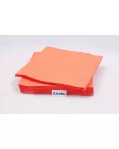 Servilletas de papel naranjas de 40x40cm de 2 capas, ideal para servicios de comidas