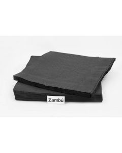 Servilletas de Papel Negras Dobladas en Cruz - 40x40cm - 2 Capas